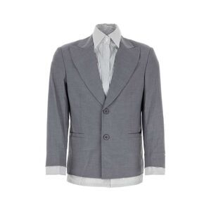 Kidsuper Studios Men Grey Stretch Polyester Blend Blazer